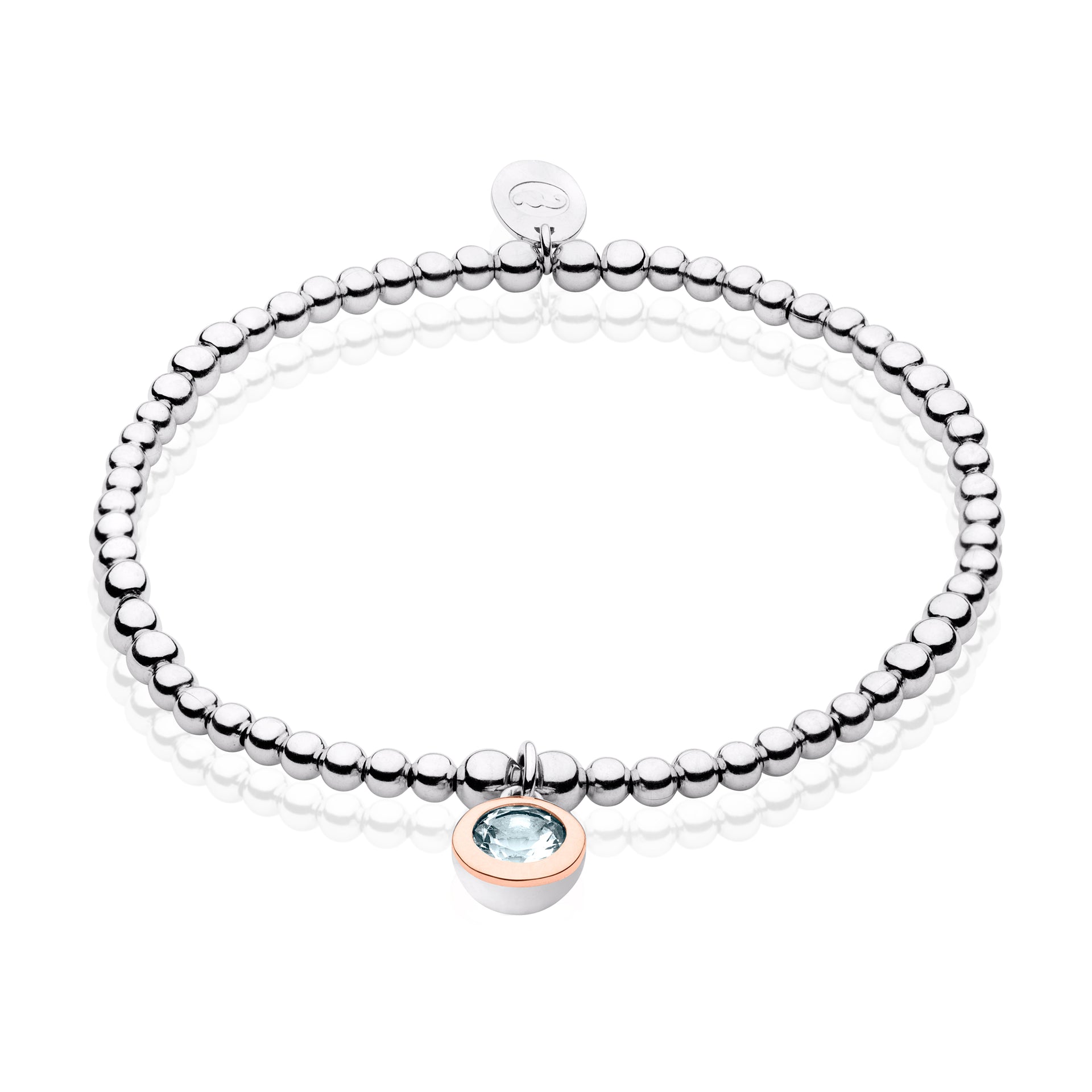 March Birthstone Silver and Aquamarine Affinity Bracelet