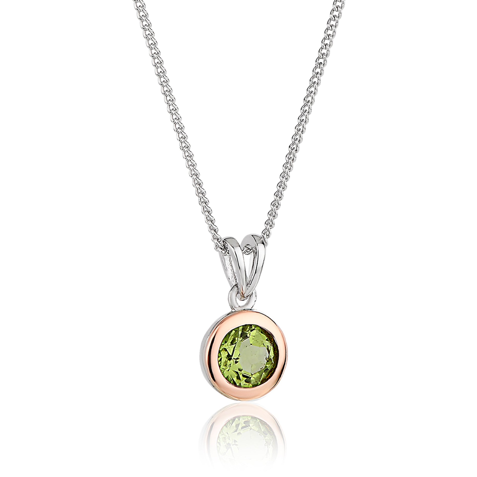 August Birthstone Silver and Peridot Pendant