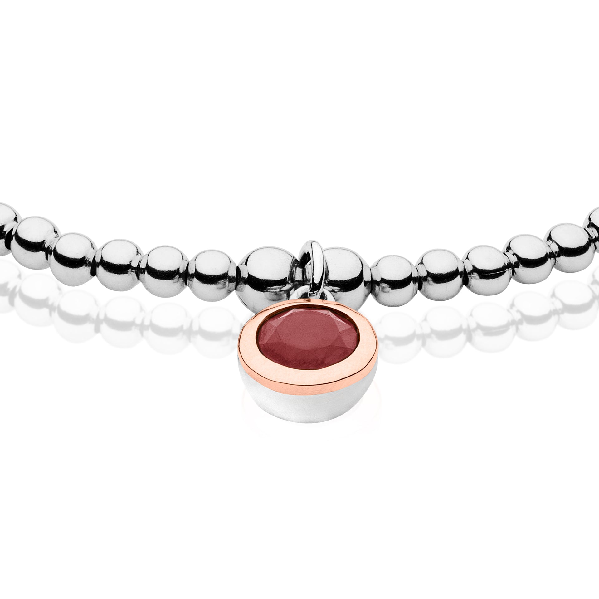 Birthstone Silver and Garnet Affinity Bracelet – January