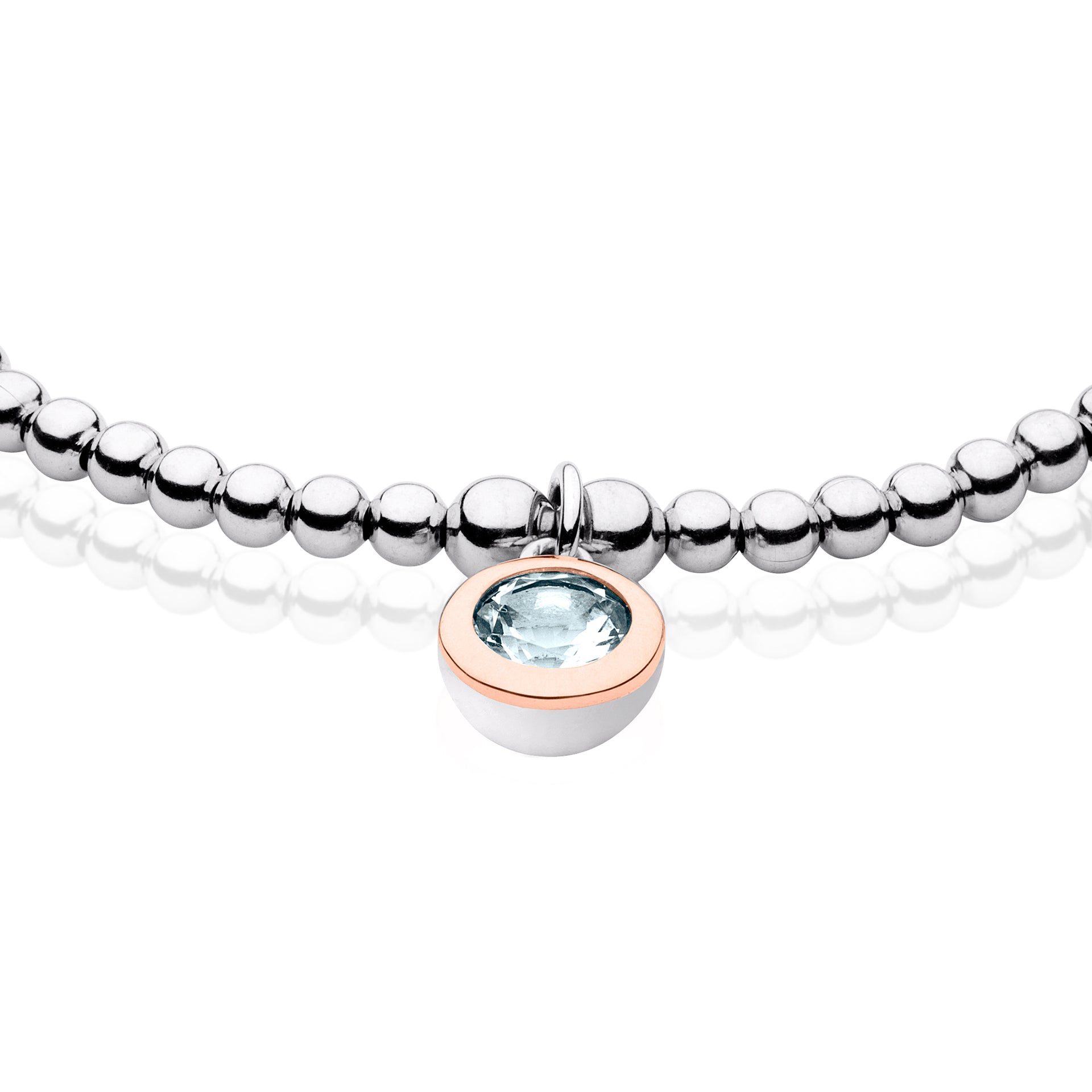 March Birthstone Silver and Aquamarine Affinity Bracelet