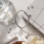 Birthstone Silver and Aquamarine Affinity Bracelet – March