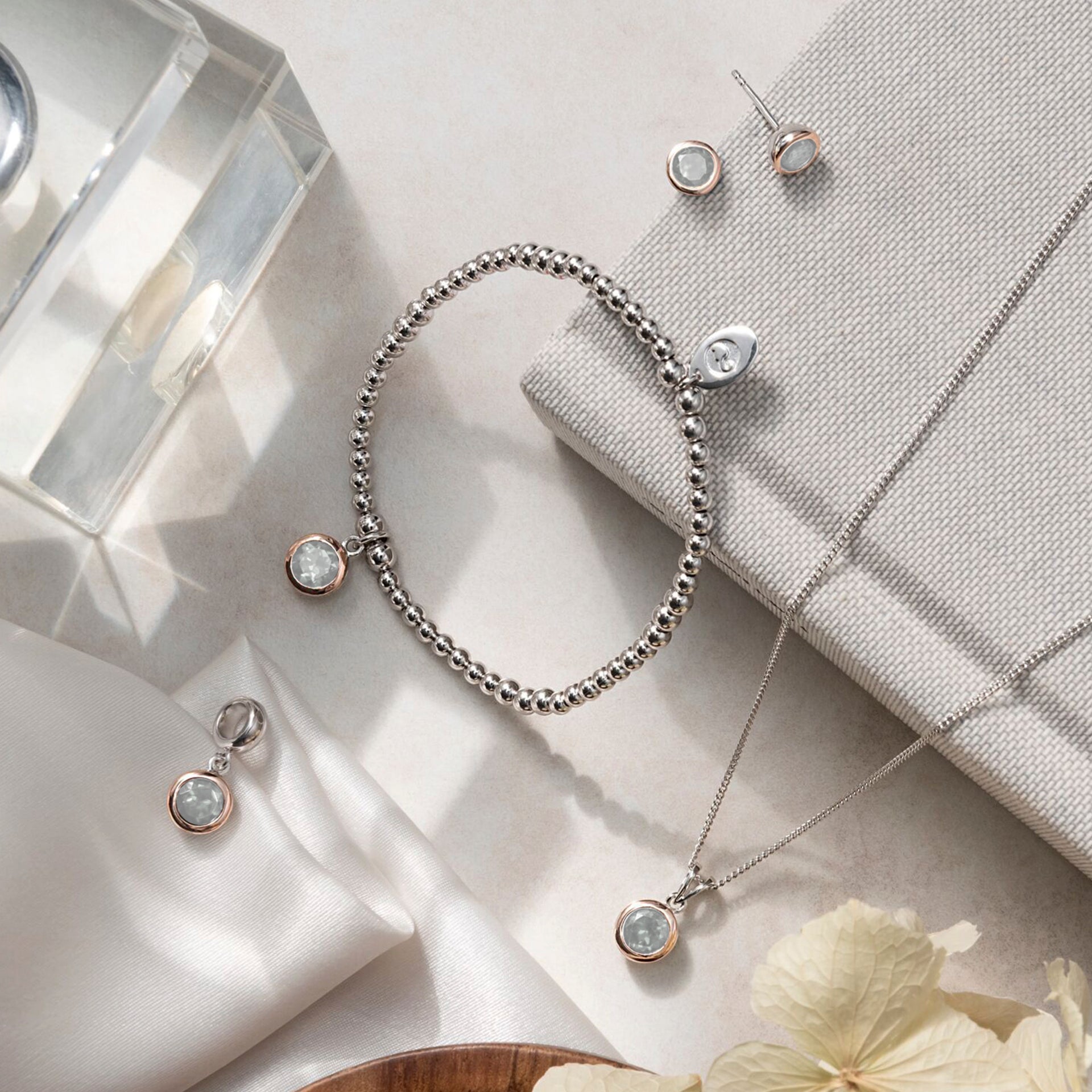 April Birthstone Silver and Zircon Earrings