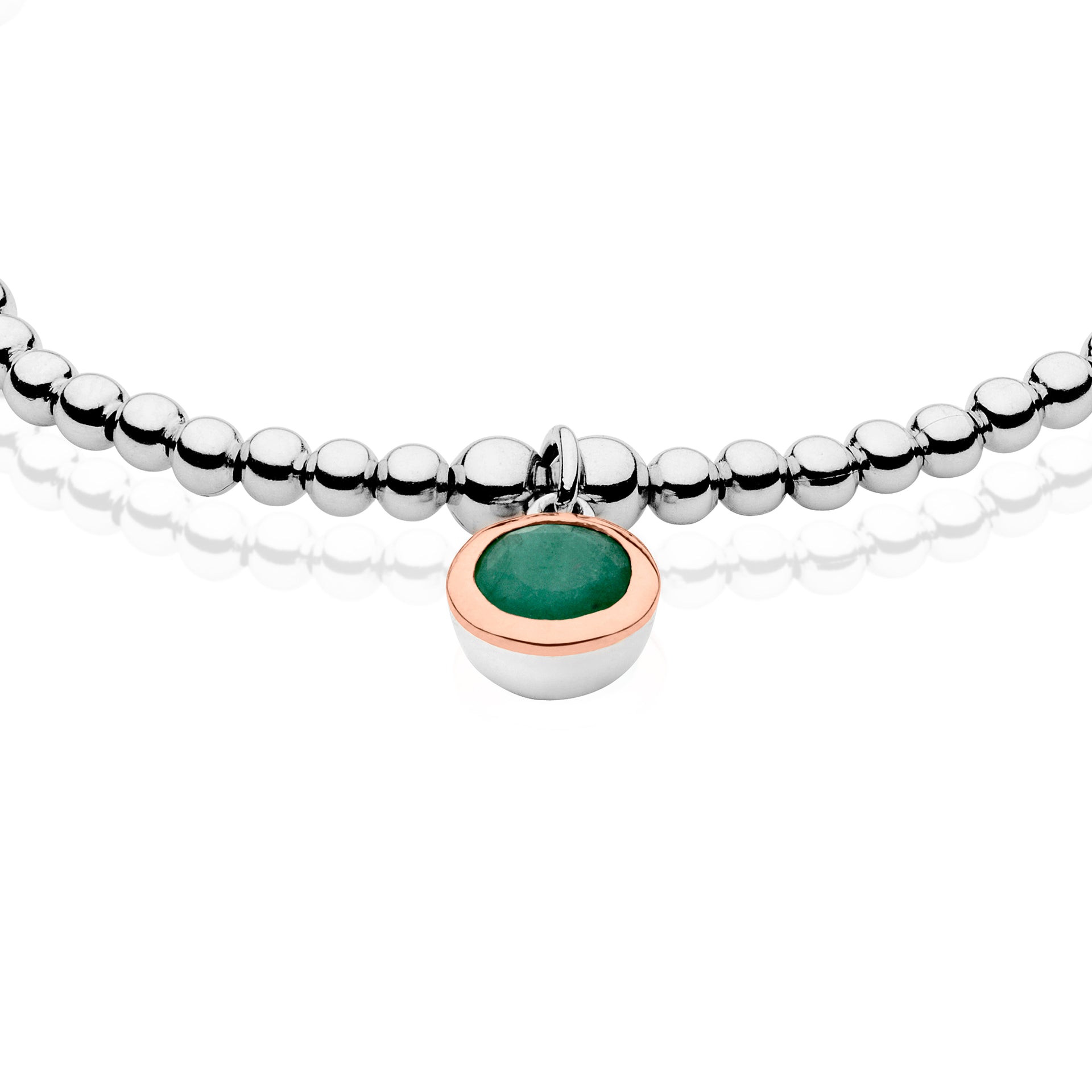 May Birthstone Silver and Emerald Affinity Bracelet