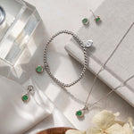 May Birthstone Silver and Emerald Affinity Bracelet