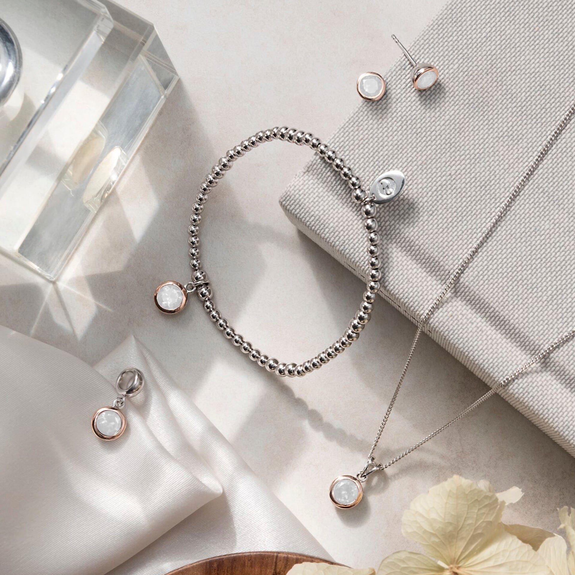 Birthstone Silver and Moonstone Affinity Bracelet – June
