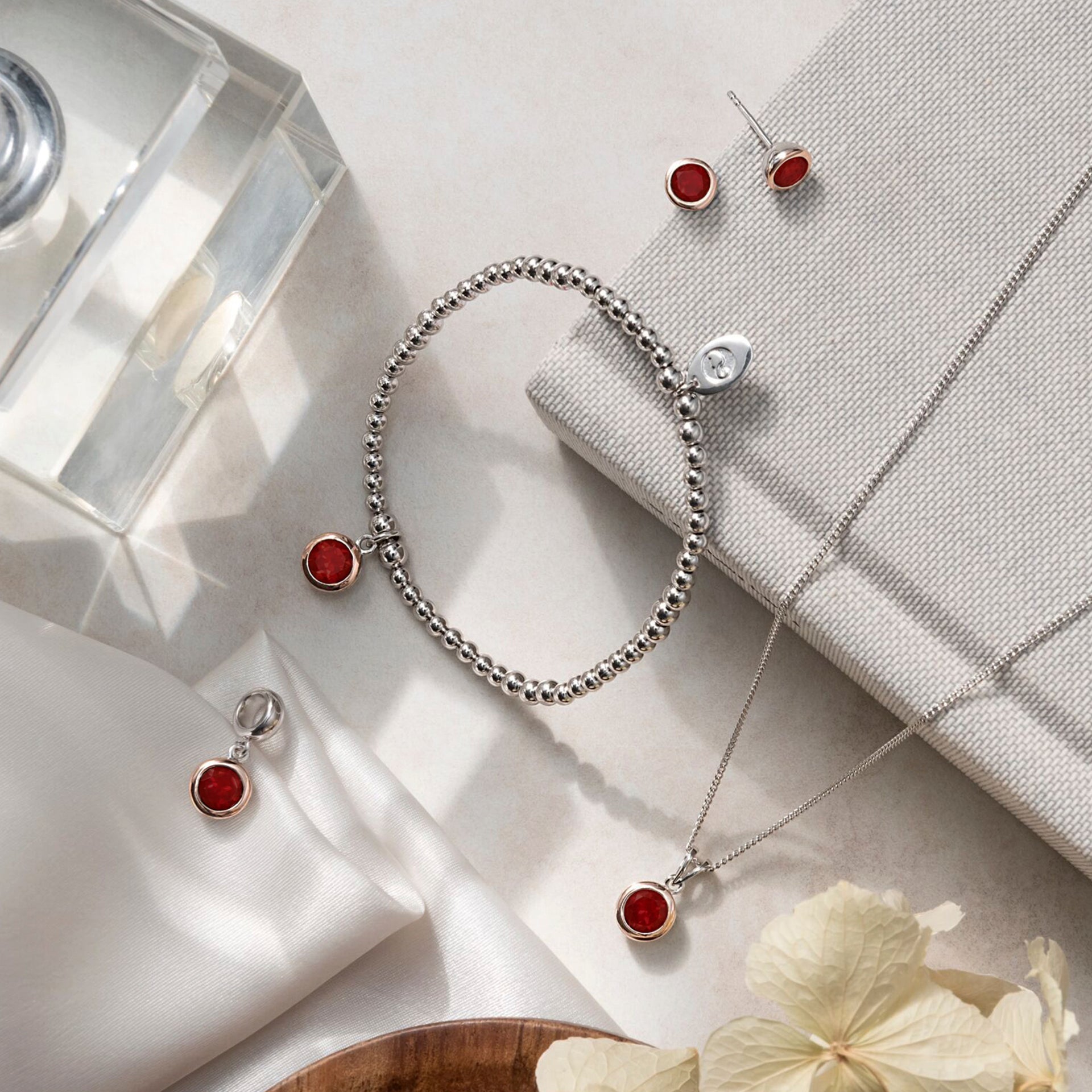 July Birthstone Silver and Carnelian Affinity Bracelet