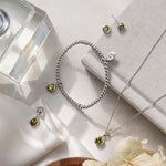 August Birthstone Silver and Peridot Affinity Bracelet