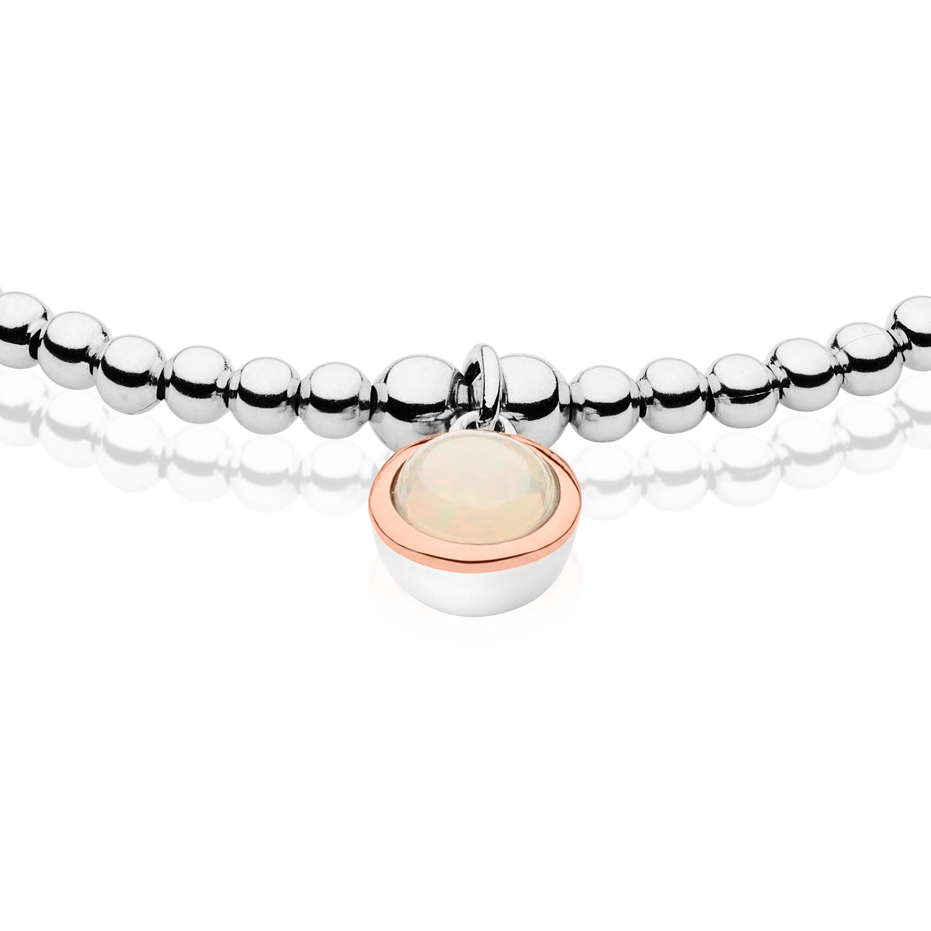 Birthstone Silver and Fire Opal Affinity Bracelet – October