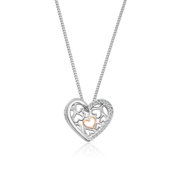 AOBOCO Grandma & Granddaughter Necklace Set – Sterling Silver Heart Crystal Pendant Gift - View #13