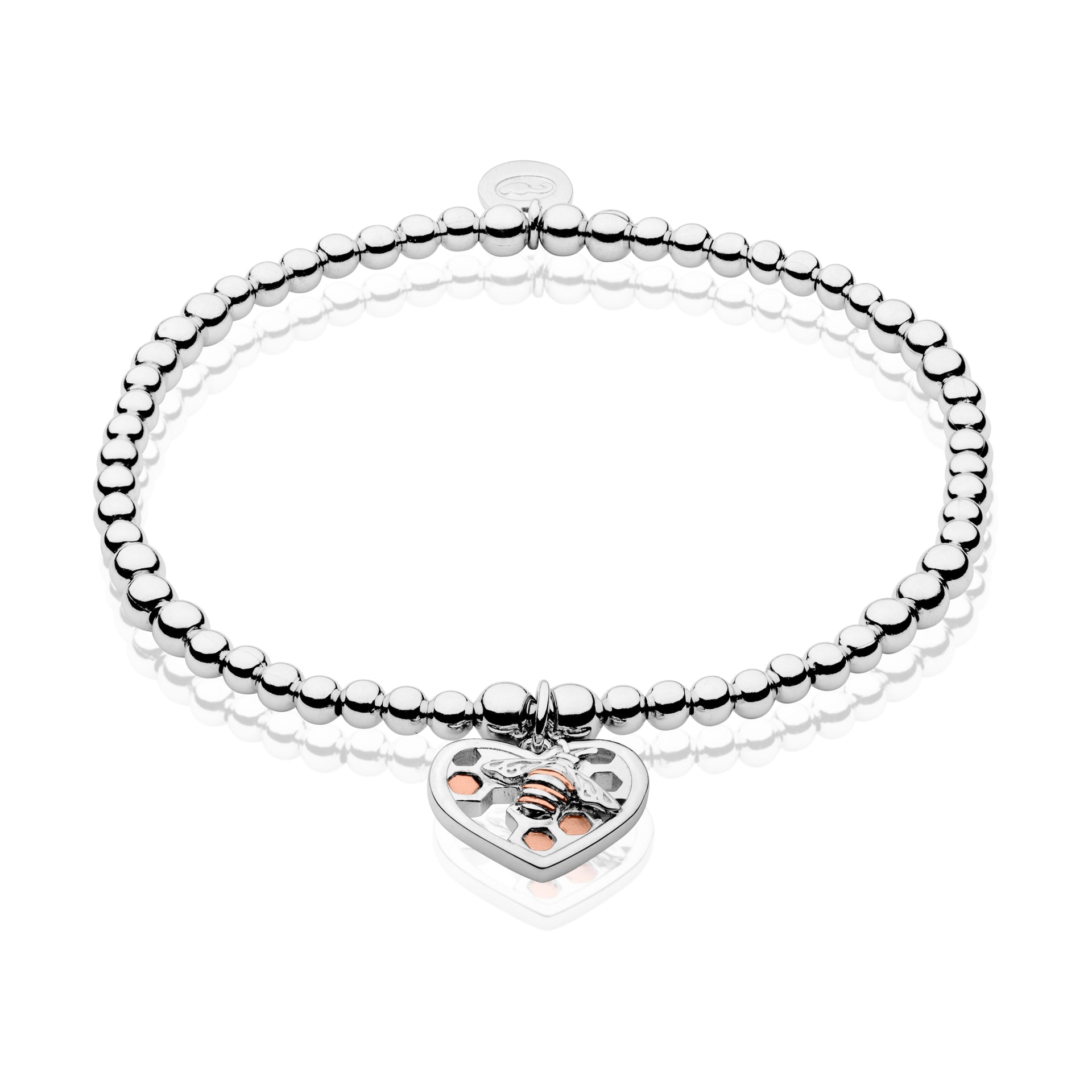 Honey Bee Honeycomb Heart Silver Affinity Bead Bracelet – Clogau