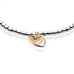 Triple Heart Gold and Silver Affinity Bead Bracelet