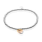 Triple Heart Gold and Silver Affinity Bead Bracelet