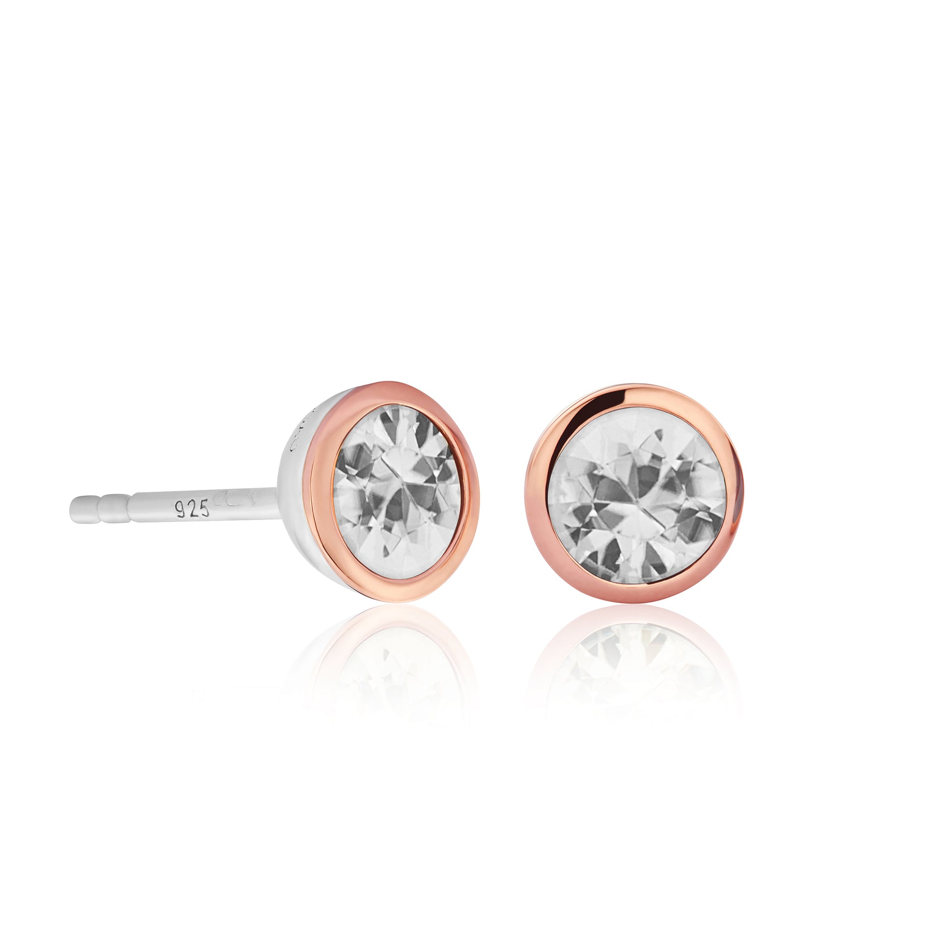 April Birthstone Silver and Zircon Earrings