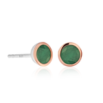 May Birthstone Silver and Emerald Earrings