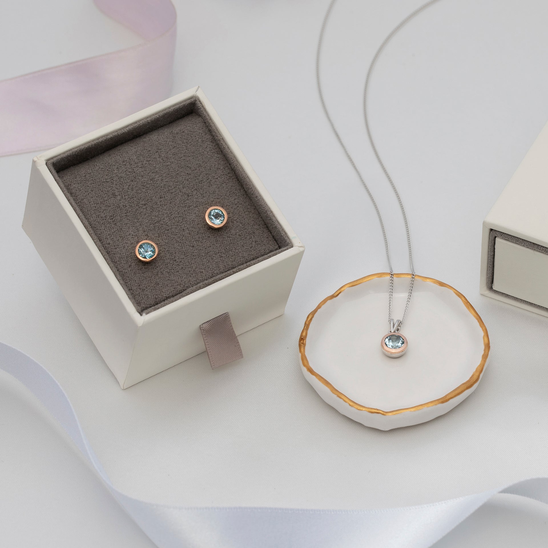 December Birthstone Silver and Blue Topaz Earrings