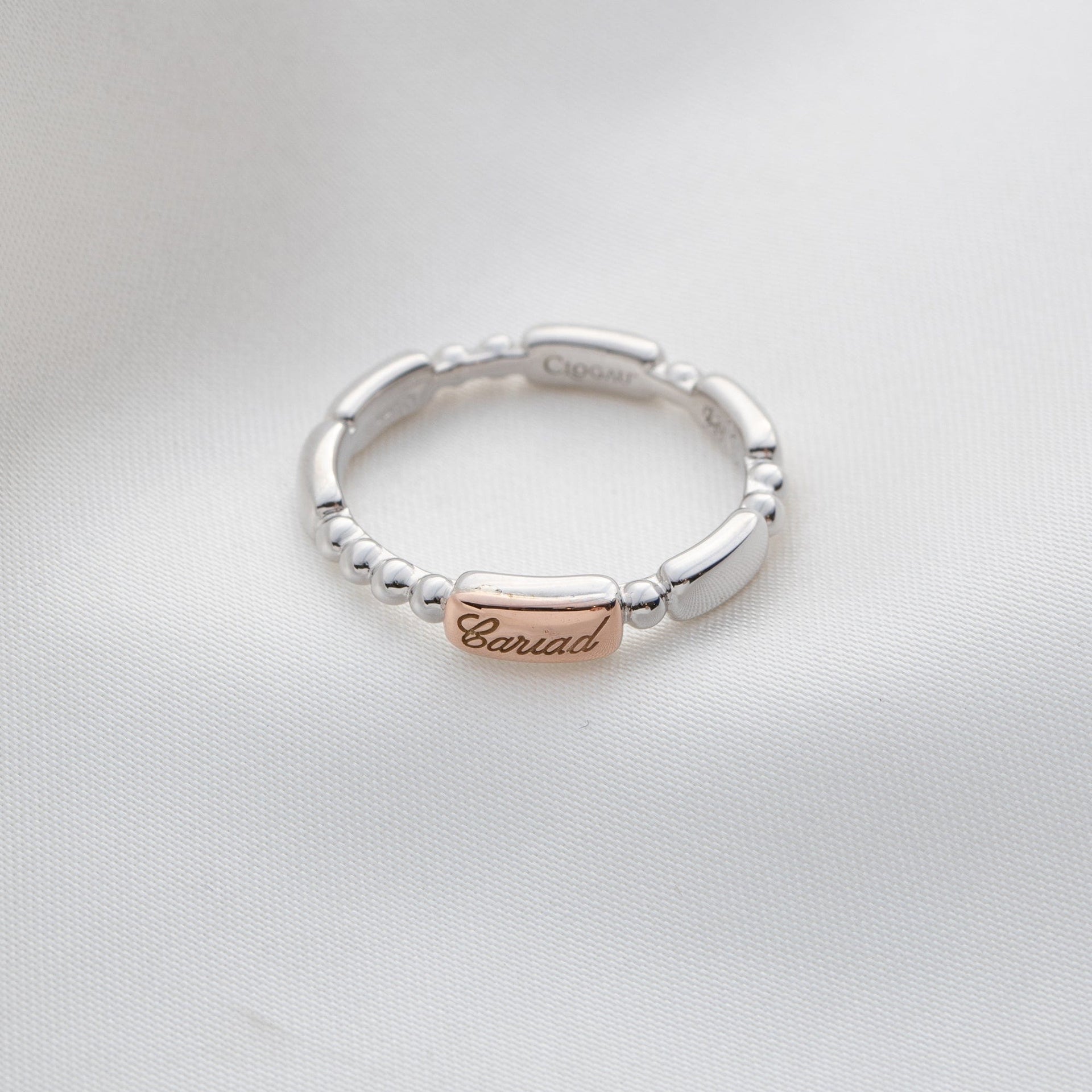 Cariad® Morse Code Silver Ring