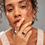 Cwtch Double Heart Silver Ring