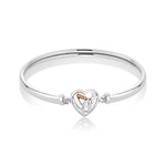 Hearts Entwined Silver and Diamond Bangle