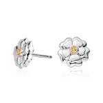 Flower Peridot Stud Earrings