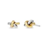 Insignia Sterling Silver and 9ct Solid Gold Knot Stud Earrings