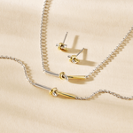 Insignia Sterling Silver and 9ct Solid Gold Knot Stud Earrings