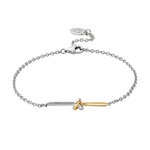 Insignia Sterling Silver and 9ct Solid Gold Knot Bracelet