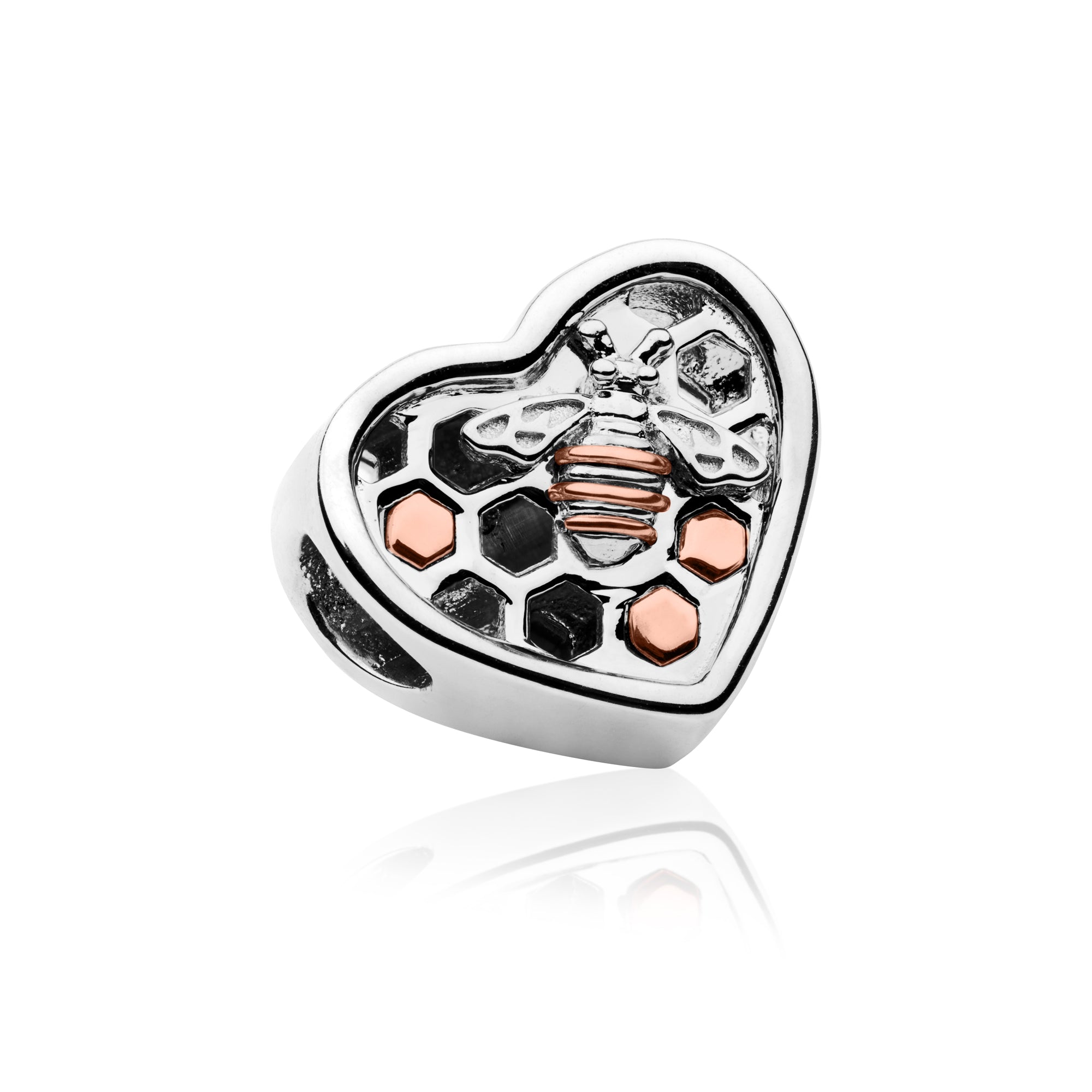 Honey Bee Honeycomb Heart Milestones Bead Charm Clogau Outlet