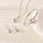 Eternity Silver Bangle with Topaz