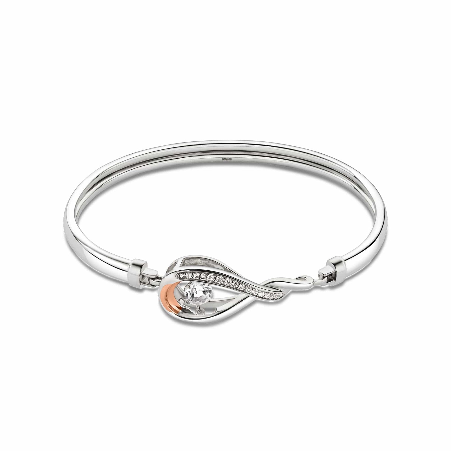 Eternity Silver Bangle with Topaz