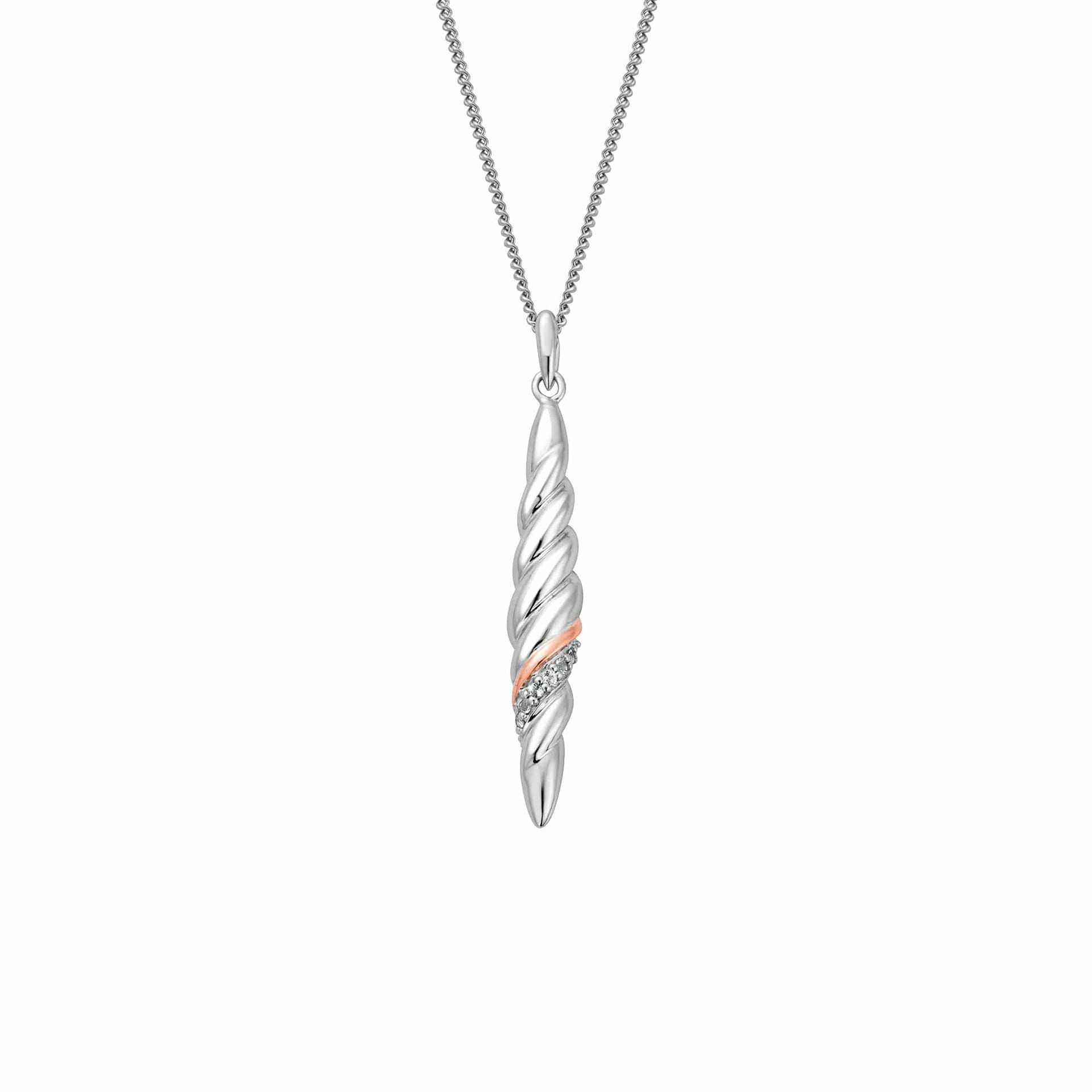 Lover's Twist Silver Drop Pendant