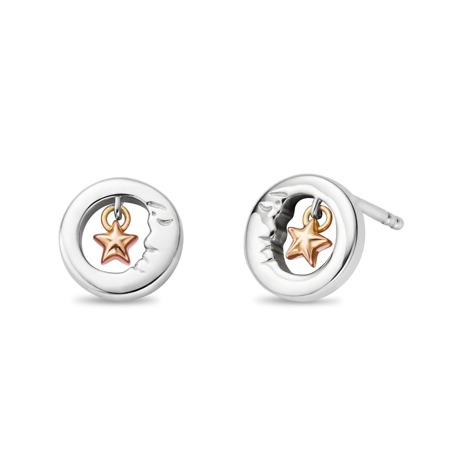 Moon & Star Stud Earrings