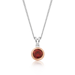 January Birthstone Silver and Red Garnet Pendant