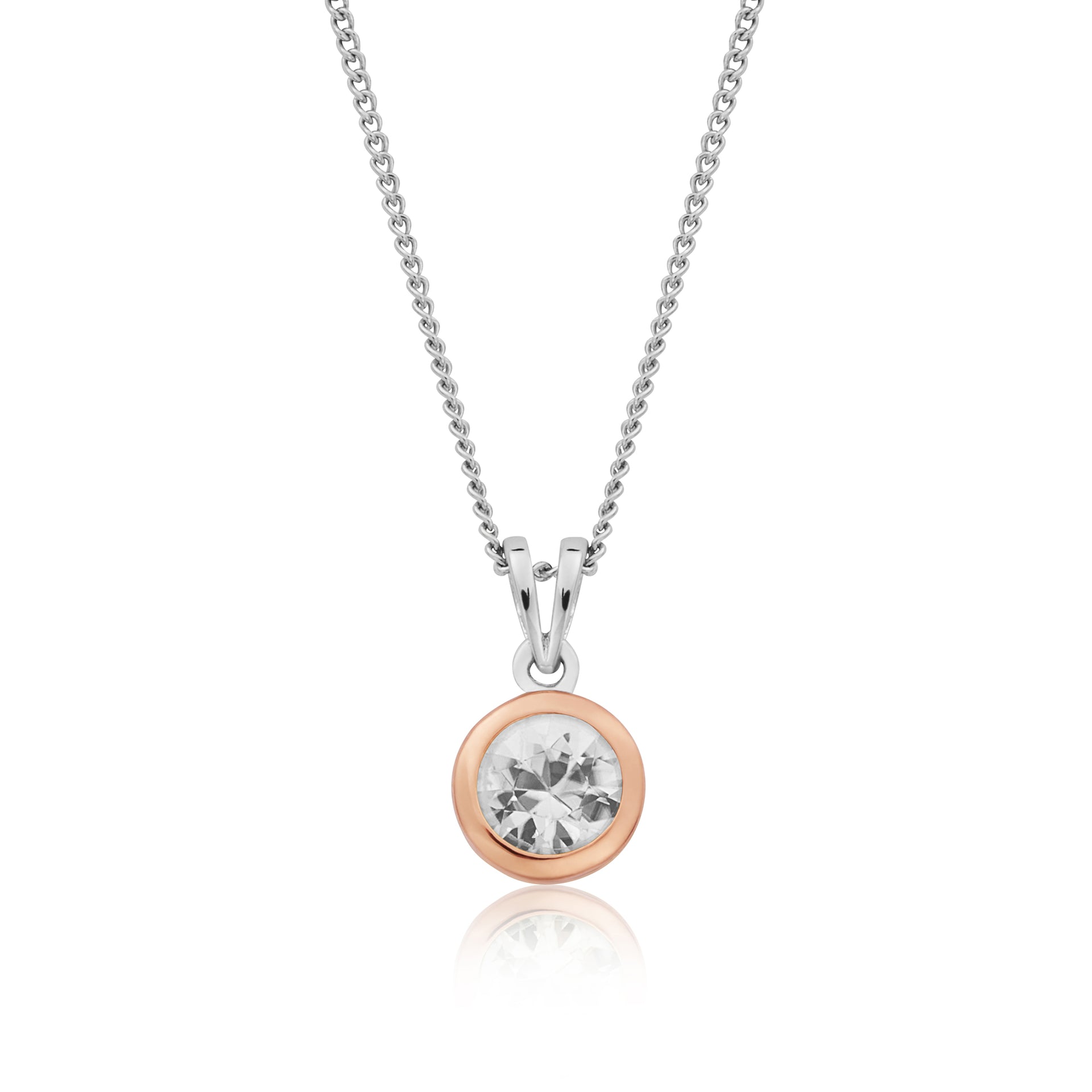 April Birthstone Silver and Zircon Pendant