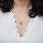 May Birthstone Silver and Emerald Pendant