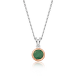 May Birthstone Silver and Emerald Pendant