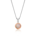 October Birthstone Silver and Fire Opal Pendant