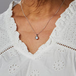 December Birthstone Silver and Blue Topaz Pendant