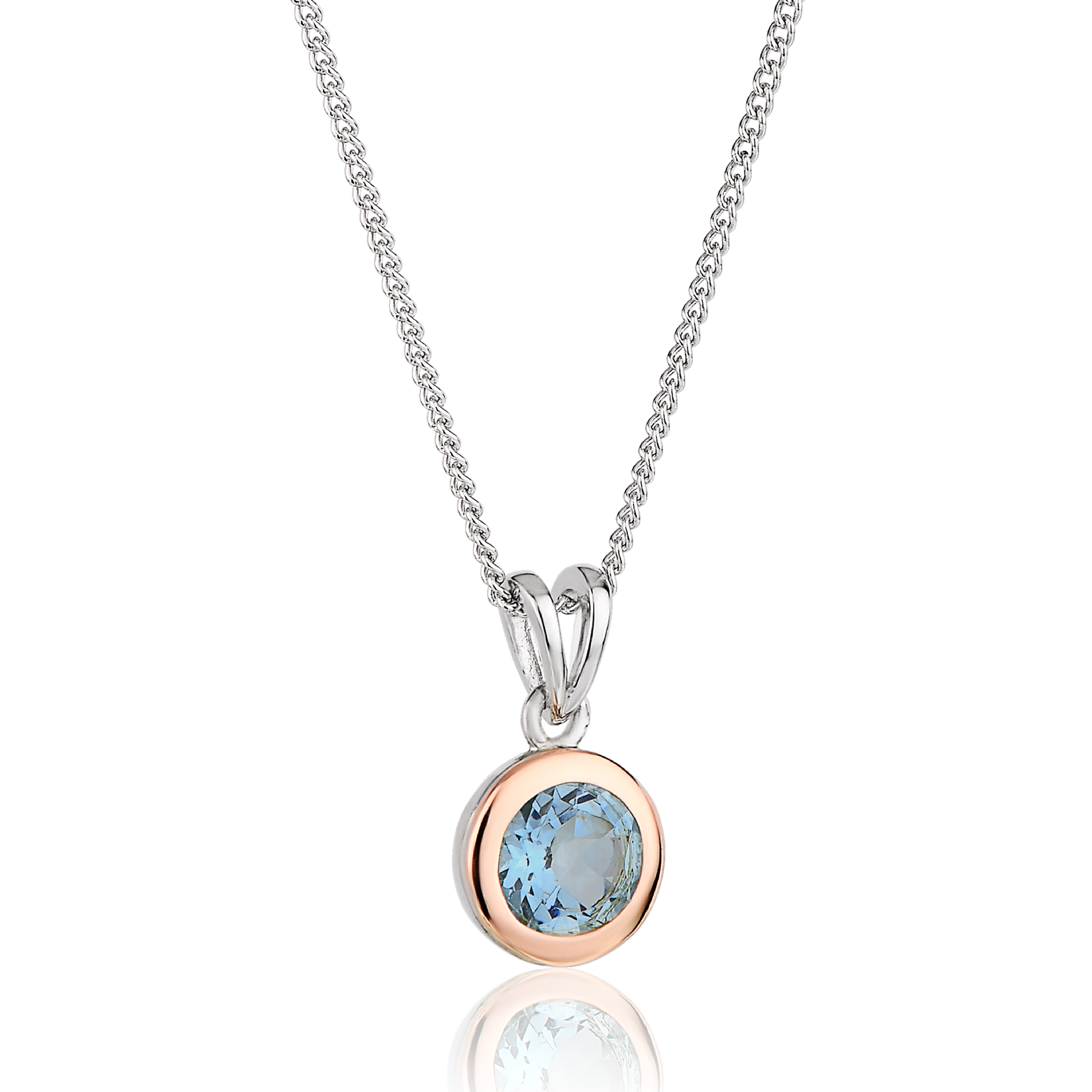 December Birthstone Silver and Blue Topaz Pendant