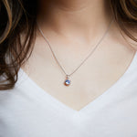 March Birthstone Silver and Aquamarine Pendant