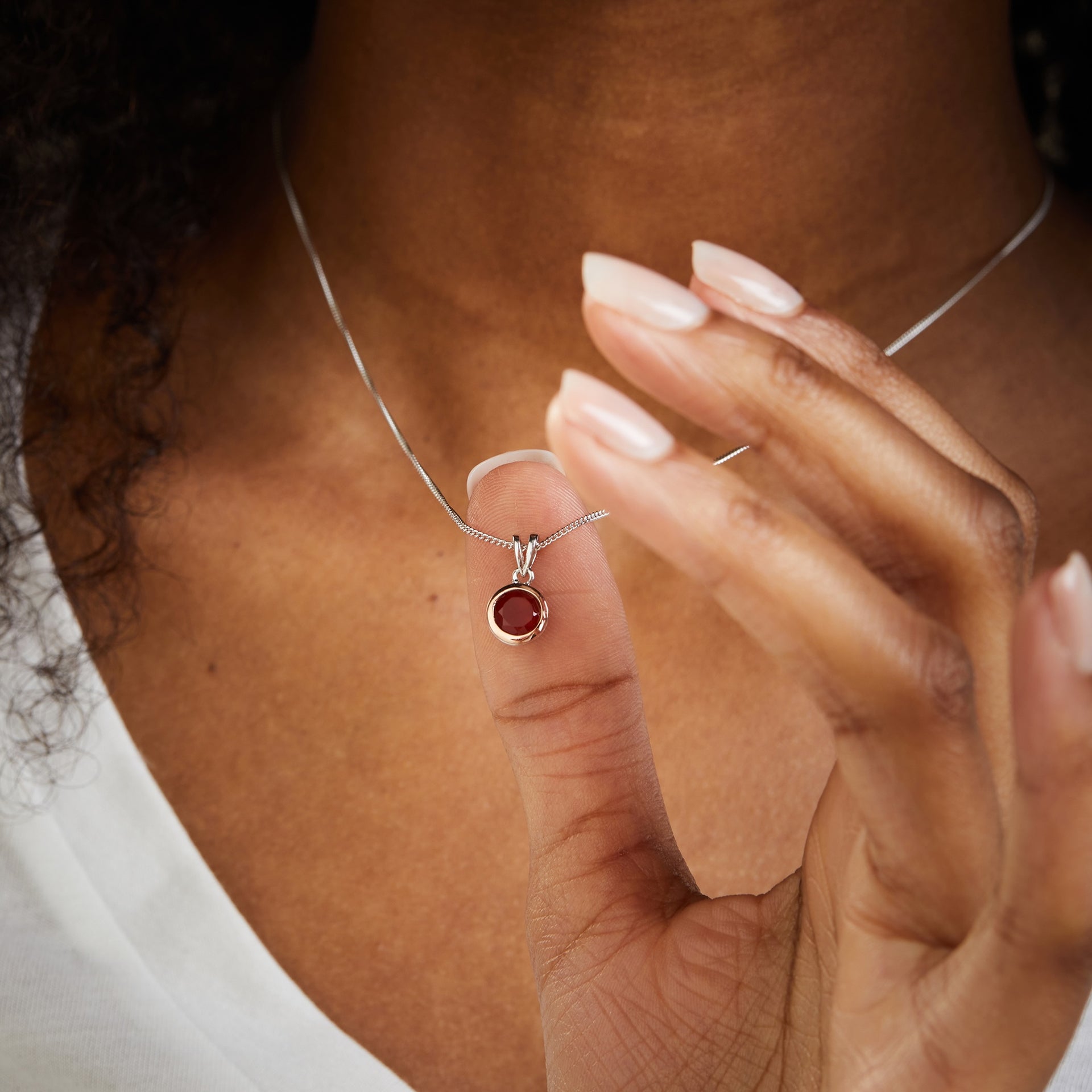 July Birthstone Silver and Carnelian Pendant