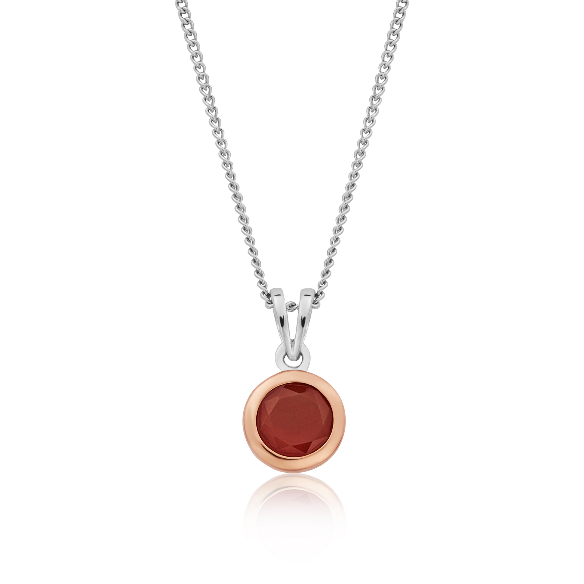 July Birthstone Silver and Carnelian Pendant