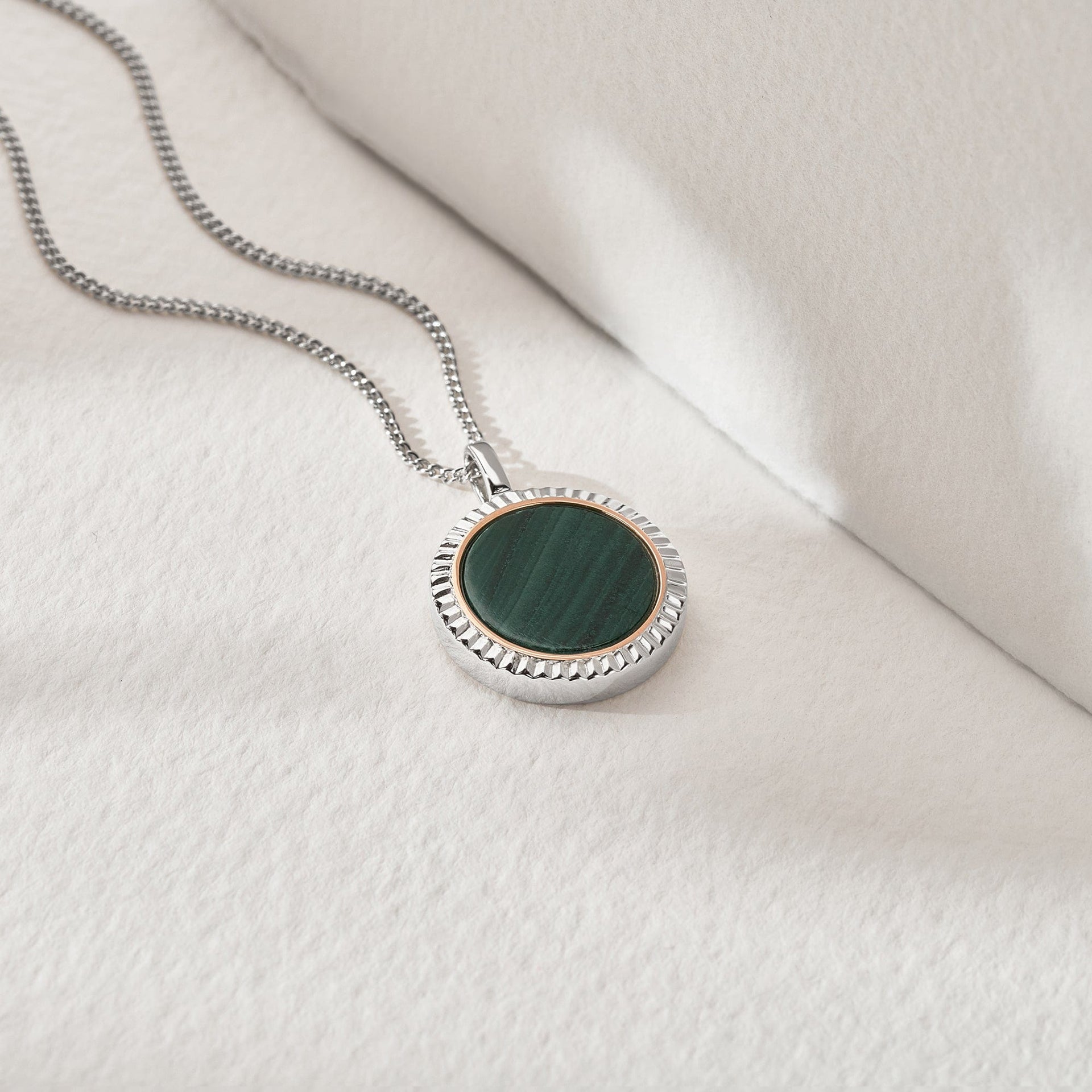 Reflections of Padarn Silver and Malachite Pendant