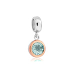 March Milestones® Birthstone Silver and Aquamarine Charm