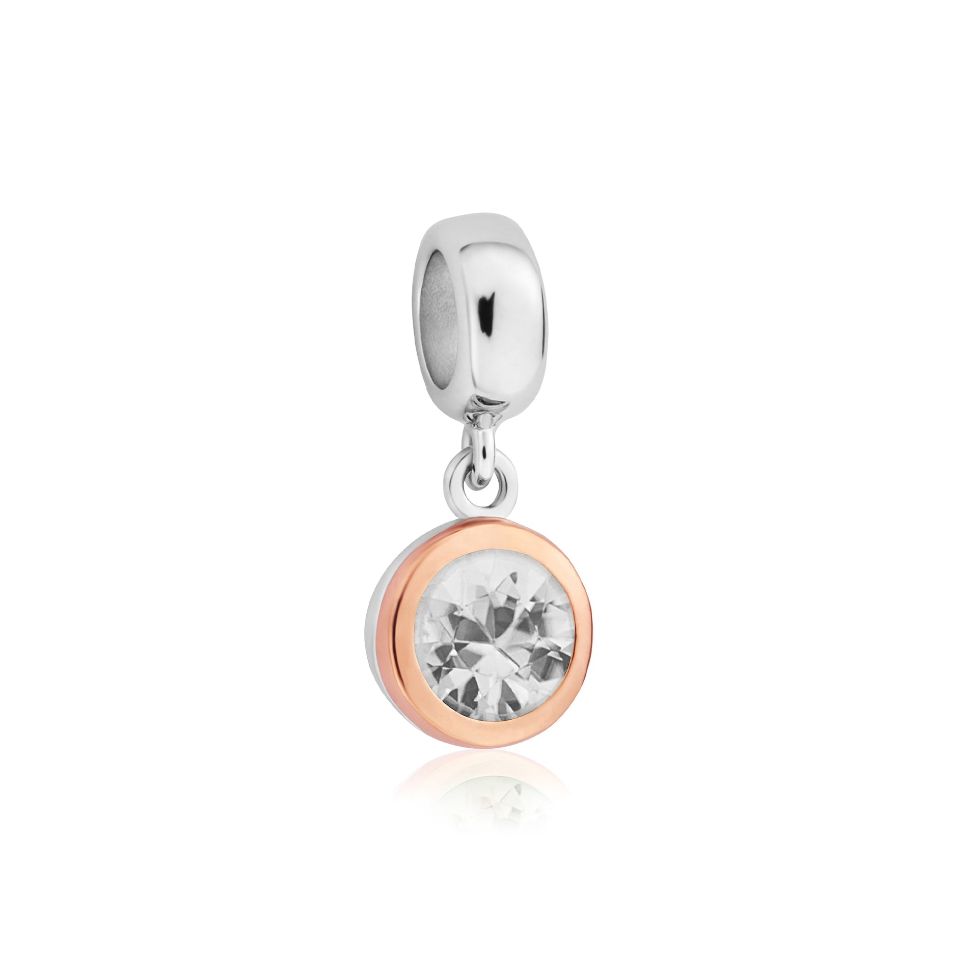 April Milestones® Birthstone Silver and Zircon Charm