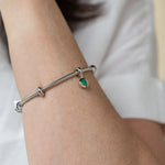 May Milestones® Birthstone Silver and Emerald Charm