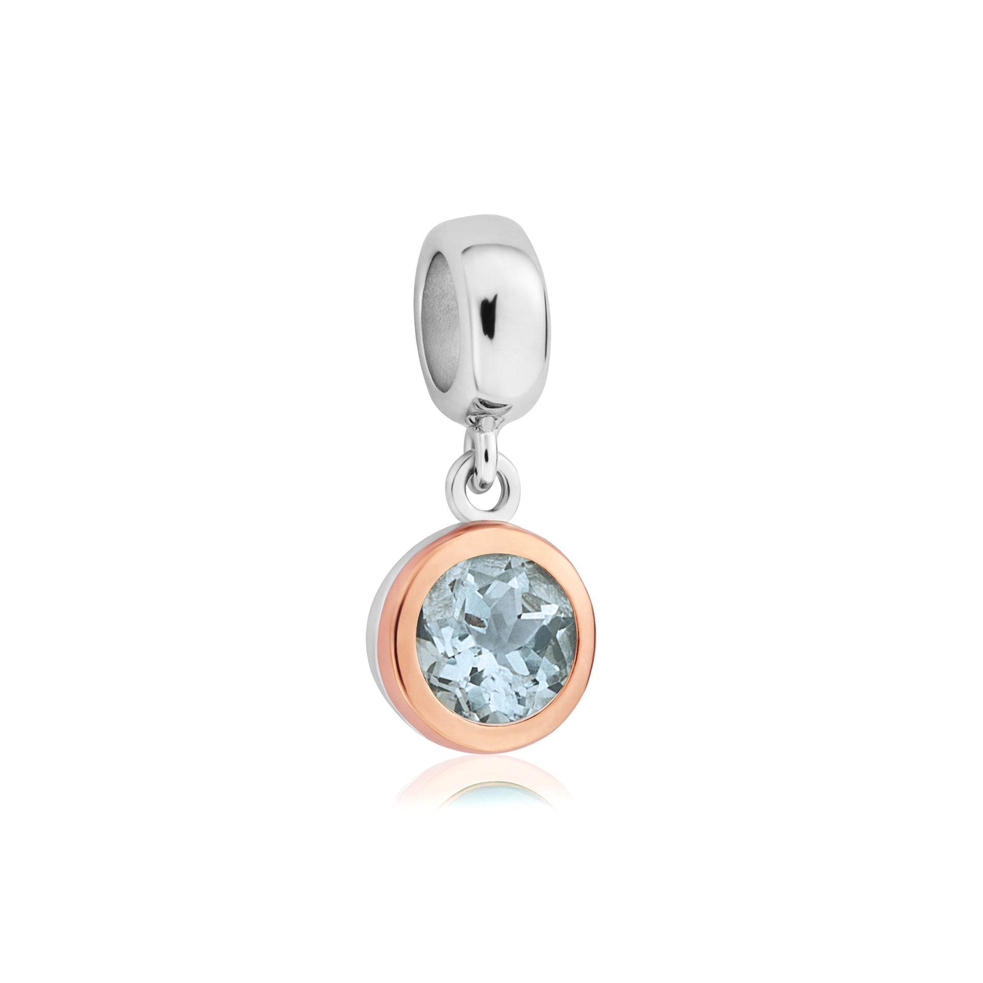 December Milestones® Birthstone Silver and Blue Topaz Charm