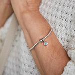 December Milestones® Birthstone Silver and Blue Topaz Charm