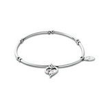 Paw Prints on My Heart Silver Affinity Noodle Bracelet