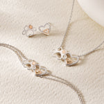 Paw Prints on My Heart Silver Necklace