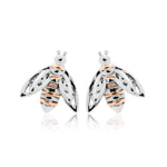 Silver Honey Bee Stud Earrings